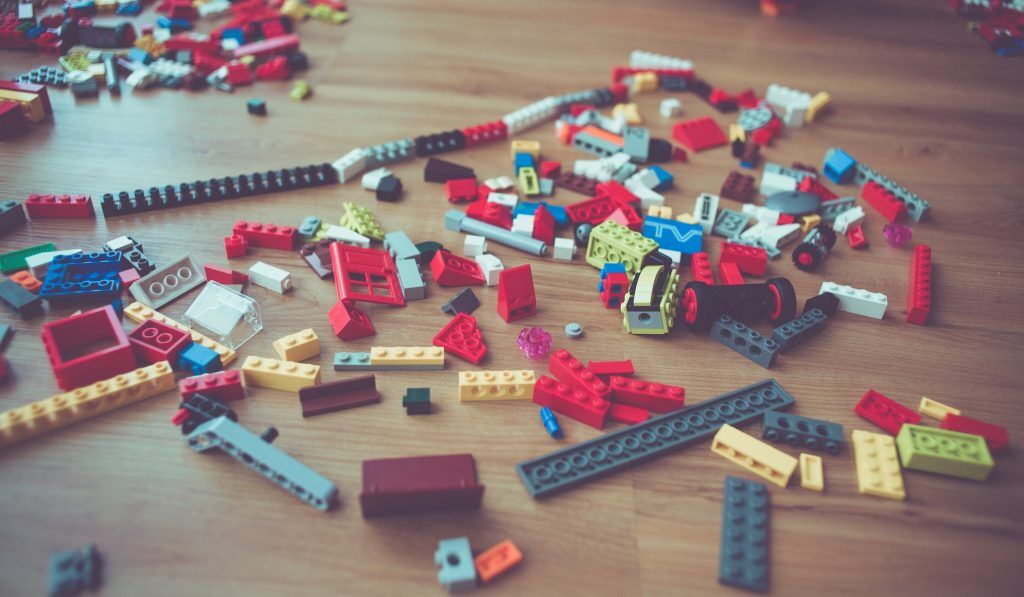 putting together legos